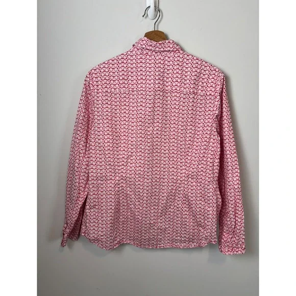 Boden The Classic Shirt Red White Eyeglasses Print Cotton Button Down US 12R - Picture 2 of 9